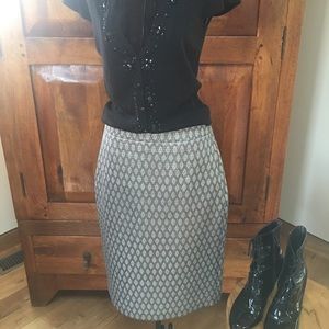 Rare find! Metallic Silver J.Crew pencil skirt
